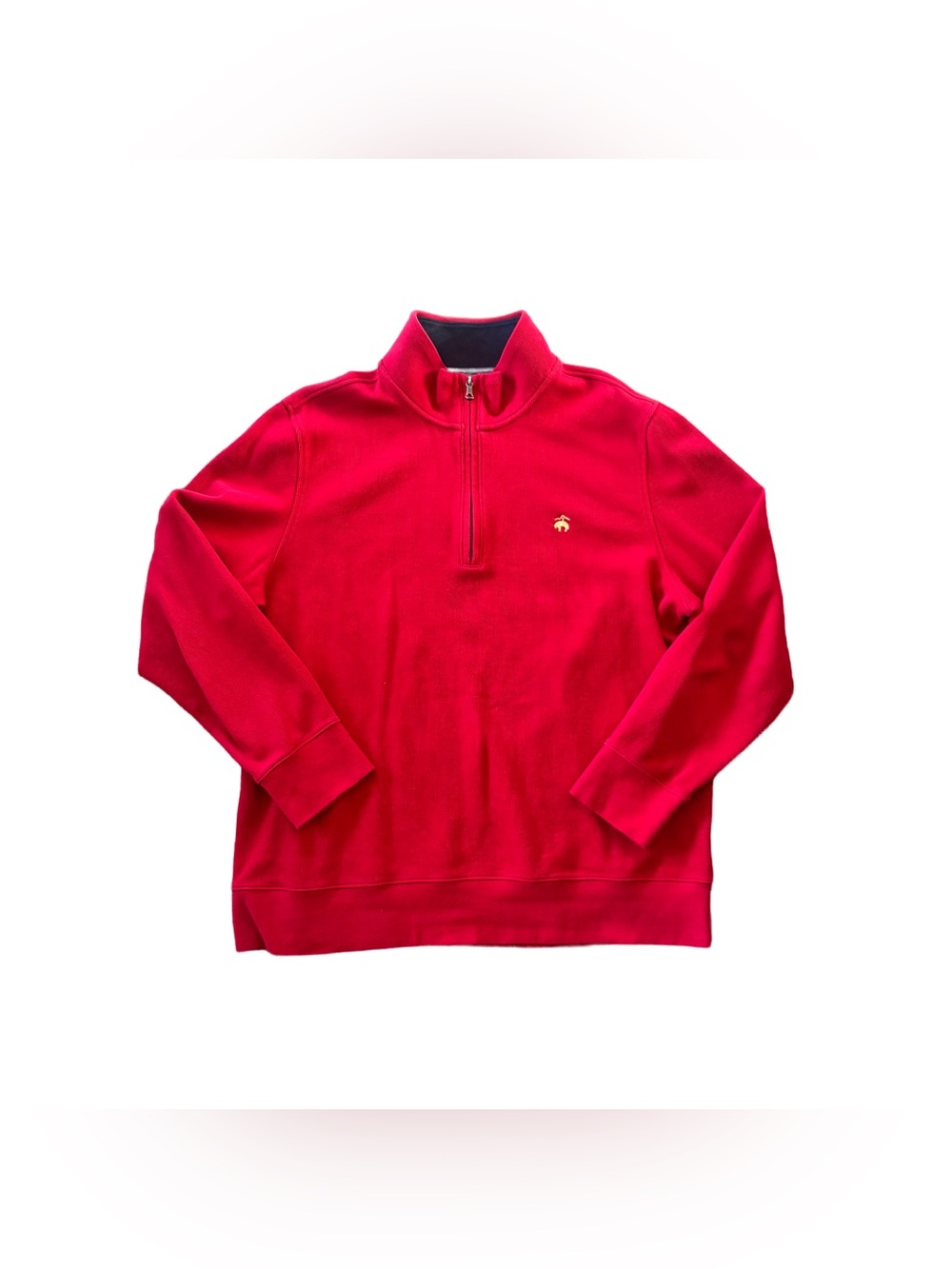 Brooks Brothers Sweater Men's XXL Red Half Zip Pullover 100% Cotton Preppy